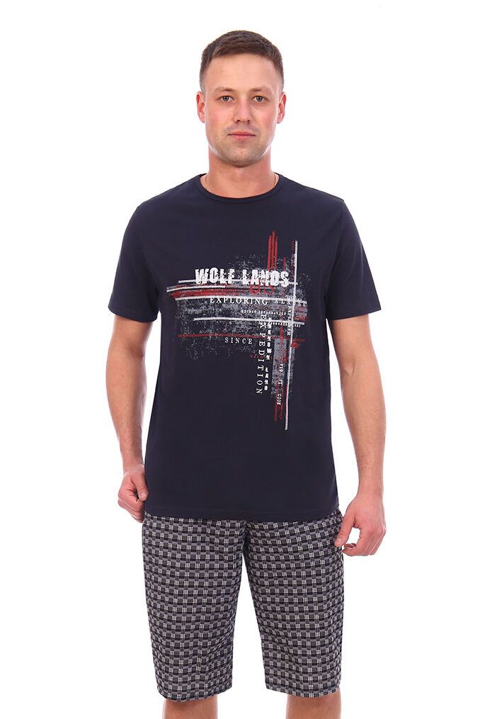 Костюм домашний мужской СА 886 ЭЛВИС футболка шорты Текстиль Центр 