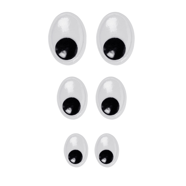 Изображение Текстиль Центр Набор-глаза овальные бегающие без ресниц, ассорти, 1/100 шт