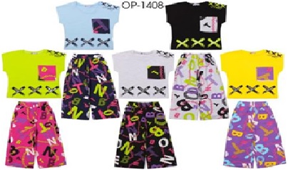 Комплект для девочки 1408 BONITO футболка кюлоты Текстиль Центр 