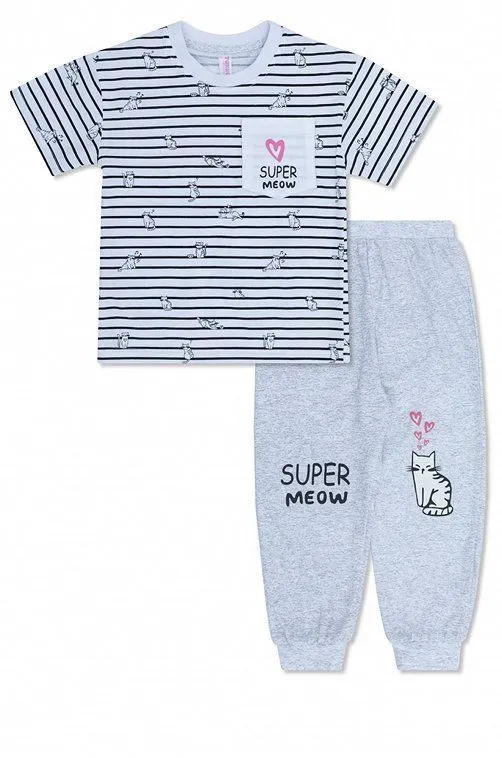 Пижама для девочки TAKRO 1350  футболка брюки кулир Текстиль Центр 