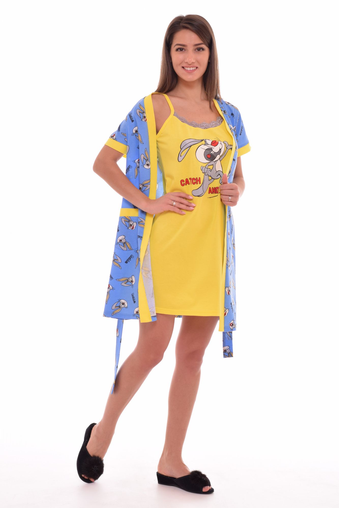 Комплект домашний женский НК 3-166 халат сорочка Текстиль Центр 