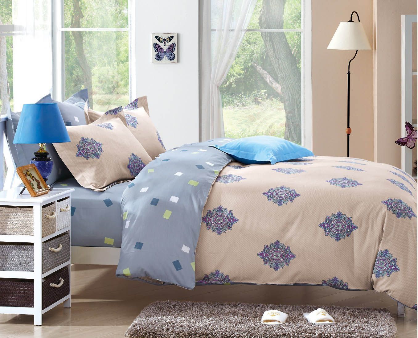 Комплект постельного белья Butterfly евро сатин Текстиль Центр 